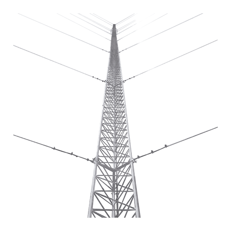 Kit de Torre Arriostrada de Piso de 42 m Altura con Tramo STZ35 Galvanizado Electrolítico (No incluye retenida).