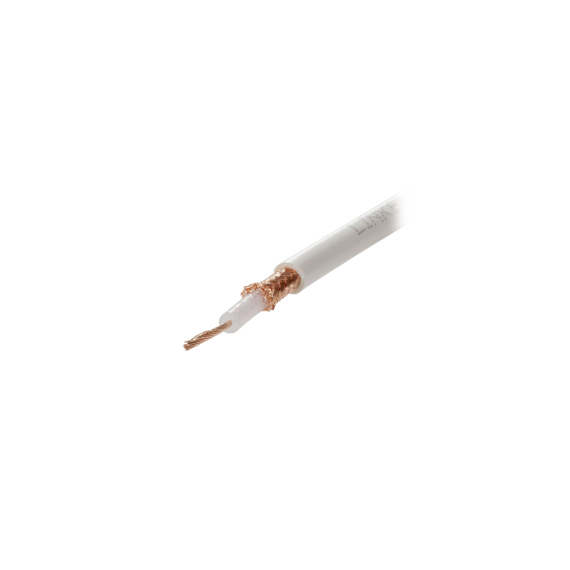 Carrete de 100 Metros (328.08 Pies) de Cable Tipo RG58AU, con Forro Blanco