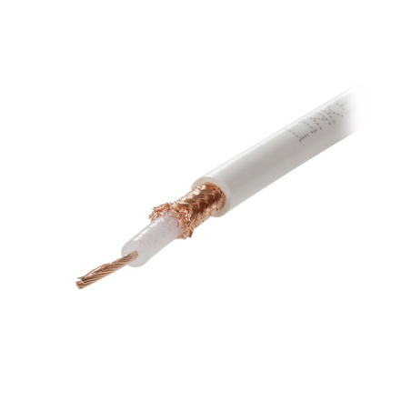 Carrete de 100 Metros (328.08 Pies) de Cable Tipo RG58AU, con Forro Blanco