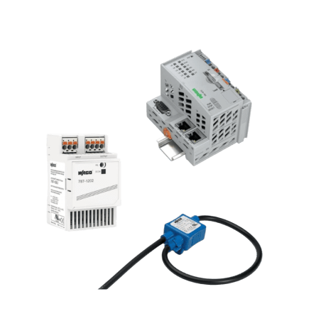 Sistema de Medición y Control de Potencia / 3 Fases 690 VAC / Controlador PFC200 / Fuente Conmutada 24VDC / Módulo Conmutador 