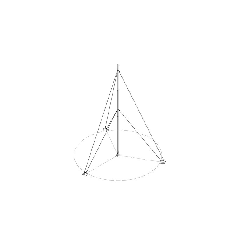 Kit con Mástil Telescópico de 6 m con Accesorios de Instalación (No incluye retenida).