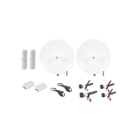Kit completo de radio C5C con Antena TXP4865D34DP de 34 dBi, Frecuencia (4.9-6.5 GHz), para hasta 65 km, PoE, cable de alimentac
