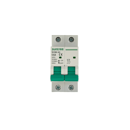 Protección Térmica/ Interruptor 2P, 63 A, Corriente Alterna 400Vca para Aplicación Fotovoltaica Montaje Riel DIN