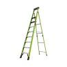 Escalera de 3.05 m Capacidad máxima de 170 Kg, inclinada, de fibra de vidrio con almohadilla de pared giratoria.