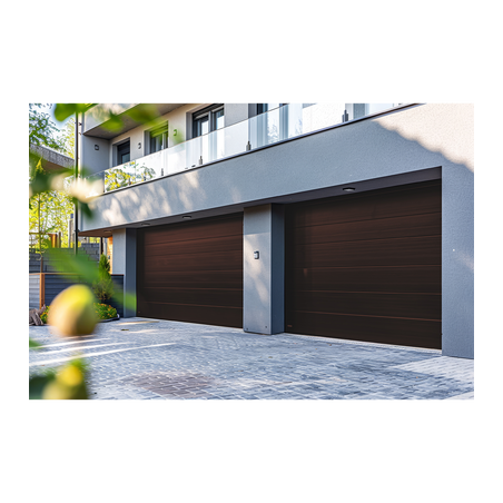 Puerta de Garage D / Alta calidad / 16x7 pies / 1 3/4" Aislante Termico / Estilo Americana / Imitacion Madera / BLACK WALNUT .