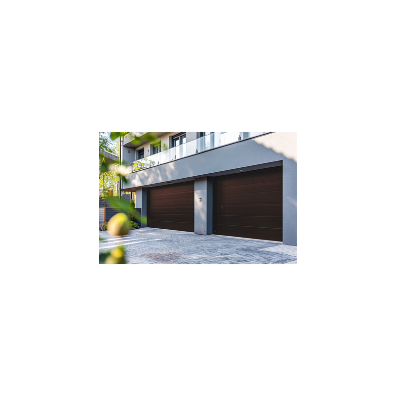 Puerta de Garage D / Alta calidad / 8x7 pies / 1 3/4" Aislante Termico / Estilo Americana / Imitacion Madera / BLACK WALNUT .