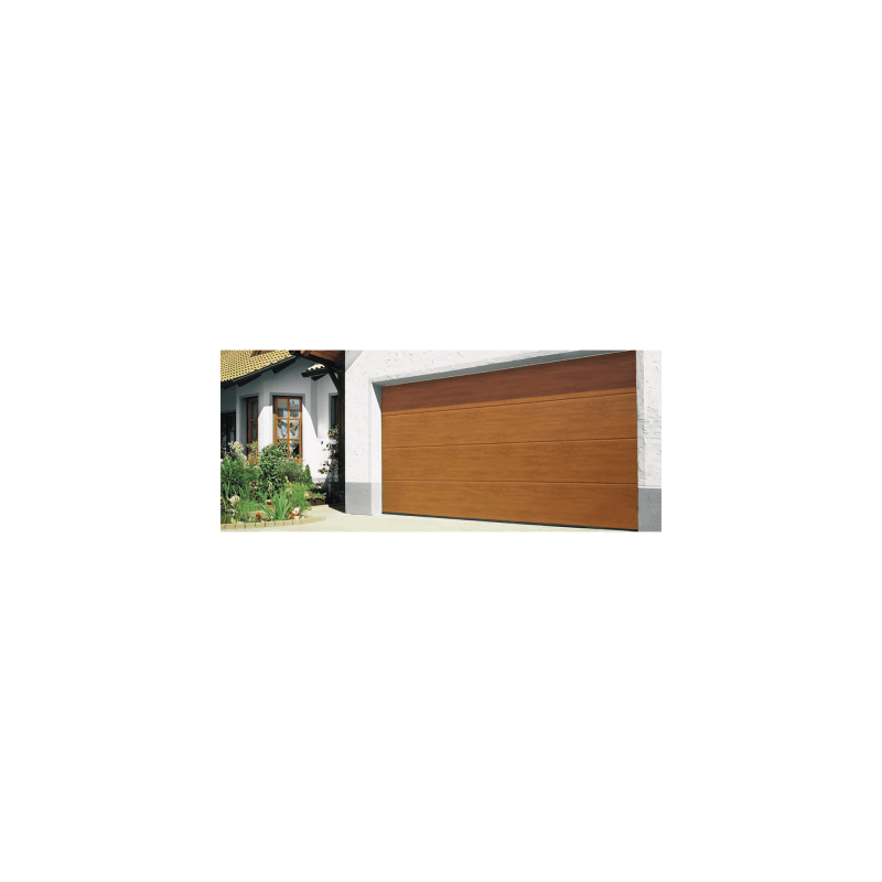 Sección para puerta de Garage / Linea Central / Imitacion MADERA / Golden Oak / Para GARAGE107 / Estilo Americana.