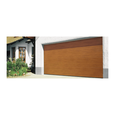 Sección para puerta de Garage / Linea Central / Imitacion MADERA / Golden Oak / Para GARAGE107 / Estilo Americana.