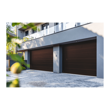 Sección para puerta de Garage / Lisa / Imitacion Madera / BLACK WALNUT/ Para GARAGE128B / Estilo Americana.