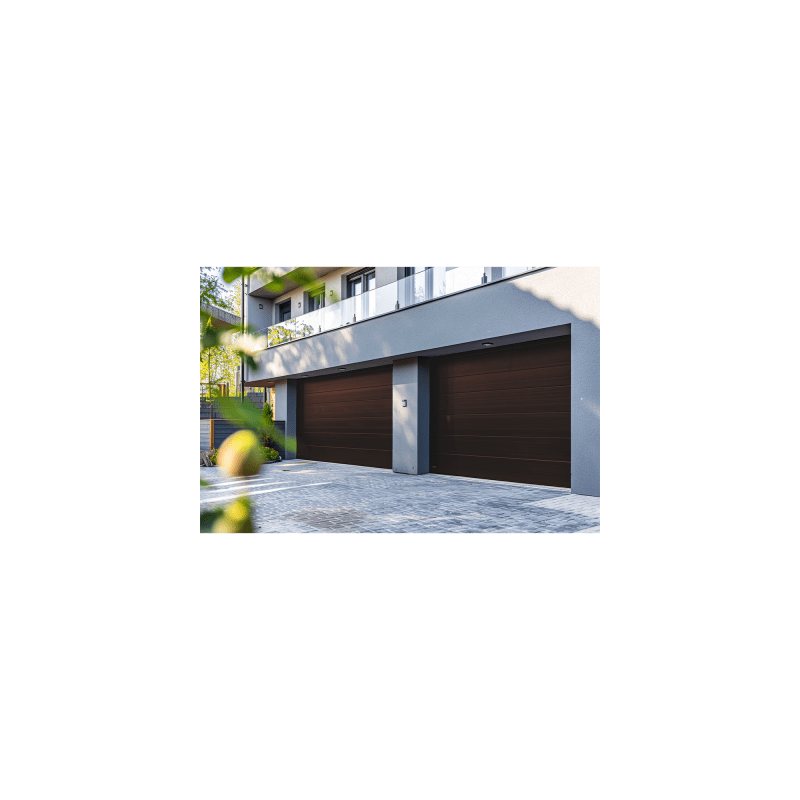 Sección para puerta de Garage / Lisa / Imitacion Madera / BLACK WALNUT/ Para GARAGE108B / Estilo Americana.