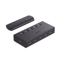 Conmutador HDMI 5X1 | 4K@60Hz | HDMI 2.0, 1.4 | HDCP 2.2, 1.4 | VRR | Dynamic HDR | 3D | CEC | EDID | IR 10 Metros (32.81 Pies) 