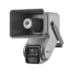 Cámara IP 4 Megapixel + Bocina IP Integrada / Lente Motorizado 2.8 a 12 mm / 7 Watts de Potencia / Exterior IP67 / PoE+ / Metal