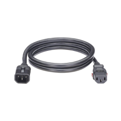 Cable de Alimentación Eléctrica Con Bloqueo de Seguridad, de IEC C14 a IEC C13, 1.8 Metros de Largo, Color Negro, Paquete de 1