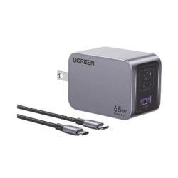Cargador de 65W serie Nexode Pro | 3 Puertos de Carga Rápida | 2 USB-C | 1 USB-A | Tecnología GaNInfinity | PD3.1 de 65W / QC4