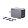 Cargador de 65W serie Nexode Pro | 3 Puertos de Carga Rápida | 2 USB-C | 1 USB-A | Tecnología GaNInfinity | PD3.1 de 65W / QC4