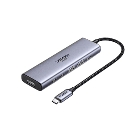 Hub USB-C 6 en 1 / HDMI 4K@60Hz / 2x USB-A 3.2 Gen 2 (10 Gbps) / 2x USB-C 3.2 (10 Gbps) / PD 100W / Compatibilidad Universal / D