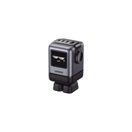 Cargador RobotGaN de 100W Serie UNO | 4 Puertos de Carga Rápida | 3 USB-C | 1 USB-A | PD 3.0 | QC 4.0 | Carga Inteligente | Tec
