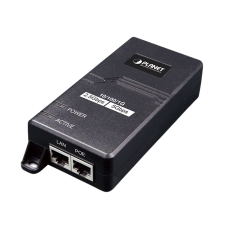 Inyector PoE 802.3 af/at, Hasta 30 W, con Puertos de 10/100/1000Mbps/ 2.5 Gbps/5 Gbps