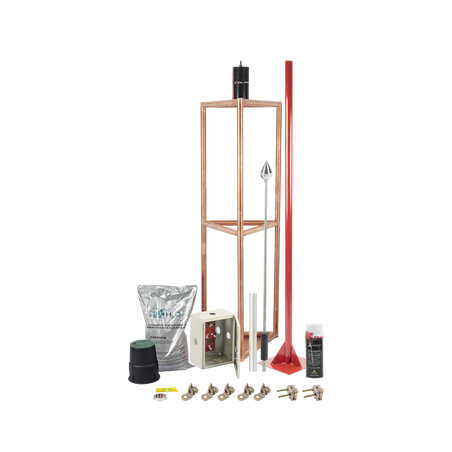 Kit Pararrayo con Accesorios para Protección de Diámetro de 300m.