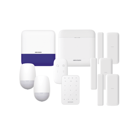 (AX PRO) KIT de Alarma AX PRO / Incluye: 1 Hub con batería de respaldo/ 2 Sensores PIR / 3 Contactos Magnéticos mini / 1 Contr