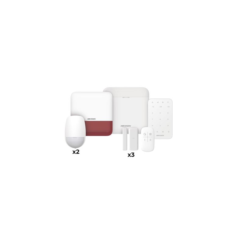 (AX PRO) KIT de Alarma AX PRO / Incluye: 1 Hub / 2 Sensores PIR / 3 Contactos Magnéticos mini / 1 Control Remoto / 1 Sirena Est