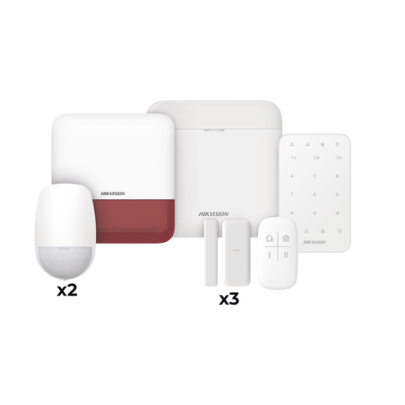 (AX PRO) KIT de Alarma AX PRO / Incluye: 1 Hub / 2 Sensores PIR / 3 Contactos Magnéticos mini / 1 Control Remoto / 1 Sirena Est