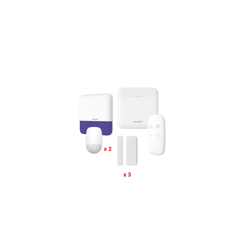 (AX PRO) KIT de Alarma AX PRO / Incluye: 1 Hub con batería de respaldo / 2 Sensores PIR / 3 Contactos Magnéticos mini / 1 Cont