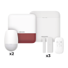 (AX PRO) KIT de Alarma AX PRO con GSM (3G/4G) / Incluye: 1 Hub con bateria de respaldo / 2 Sensores PIR / 3 Contactos Magnético