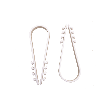 Bolsa con 100 clips sujetadores de plástico para cables de 19 a 25 mm. Ideales para instalaciones en pared, brindan sujeción f