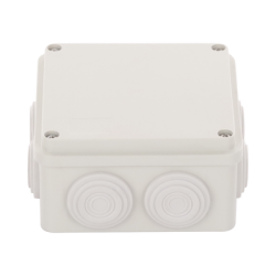 Caja Derivación-Conexión de Plástico (100 X 100 X 54 mm) con 7 Glándulas de Goma. Para Instalaciones Comerciales, Residencia