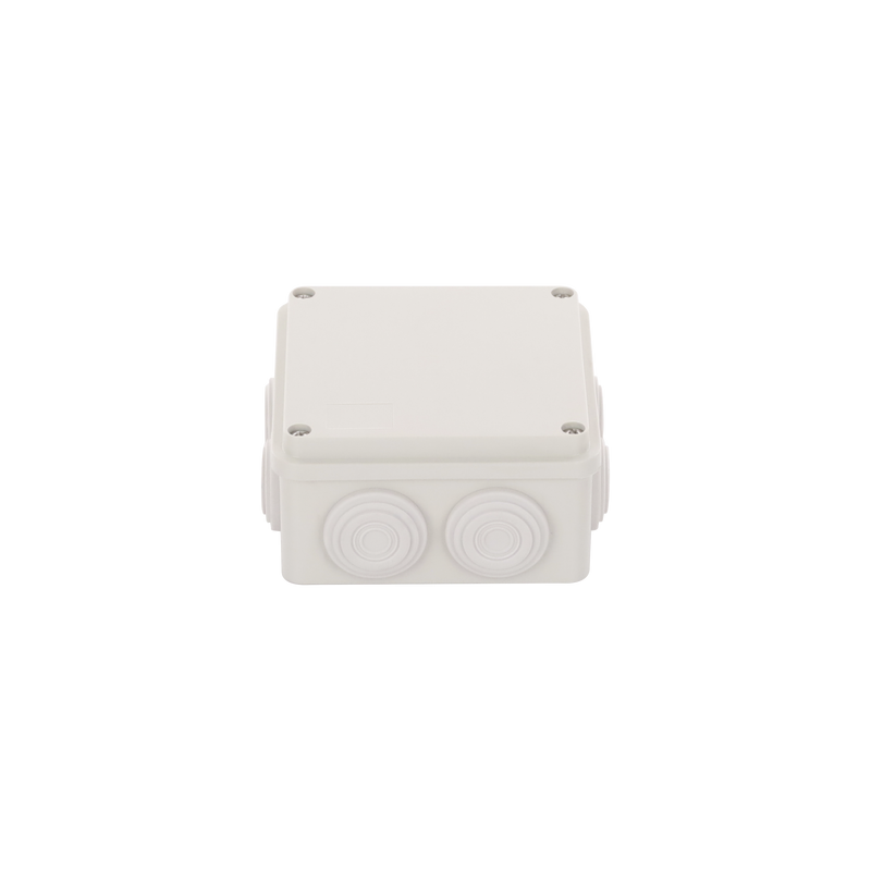Caja Derivación-Conexión de Plástico (100 X 100 X 54 mm) con 7 Glándulas de Goma. Para Instalaciones Comerciales, Residencia