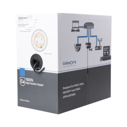 Bobina de Cable de 305 Metros (1000 Pies), Cat5e, FTP, Blindado, Color Negro, UL, para Aplicaciones en Video Vigilancia, Redes d