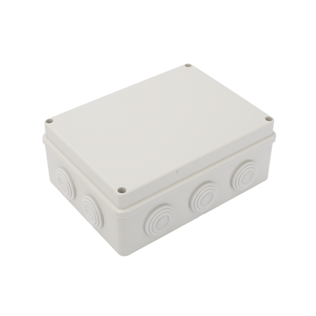 Caja Derivación-Conexión de Plástico (140 X 190 X 76 mm) con 10 Glándulas de Goma. Para Instalaciones Comerciales, Residenci