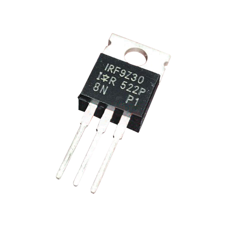 Transistor de Potencia MOSFET, Canal P, 50 Volt, 18 Amp., 0.14 Ohm, 74 Watt, TO-220AB, para Analizador III.