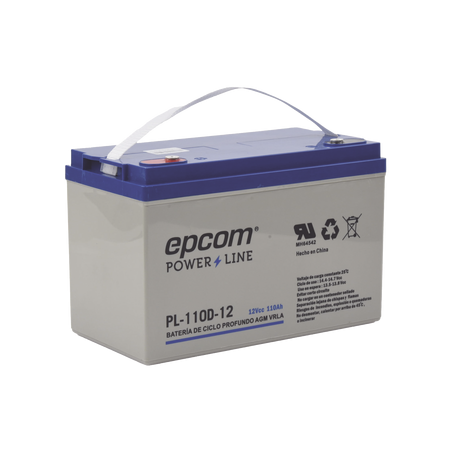 Batería 12 Vcc / 110 Ah / Ciclo Profundo / AGM-VRLA / Uso en Aplicación Fotovoltaica /Terminales Tipo Tornillo HEX M6
