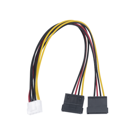 Cable Doble de Corriente SATA / Compatible con DVR's epcom / HIKVISION / 25 cms de Longitud