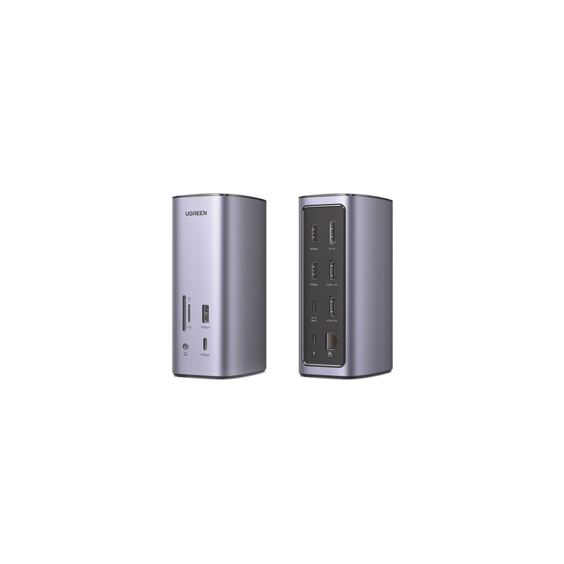 HUB USB-C (Docking Revodok Pro) 12 en 1 | 2 USB-A 3.0 | 1 USB-C PD Carga 100W | 1 USB-A 3.1 | 1 USB-C 3.1 | HDMI 4K | HDMI 8K Ul