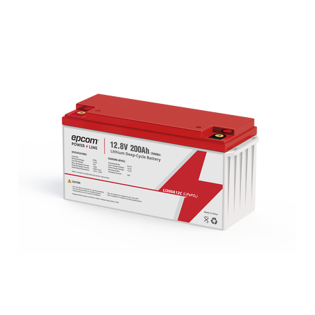 Batería de Litio Ciclo Profundo, 12.8 Vcc 200Ah (LiFePO4 de Celdas Cilíndricas) , Solar, Marina, Máximo 200 A de Descarga