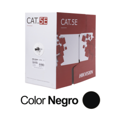 Bobina de Cable UTP 305 Metros (1000 Pies) / Cat 5E (24 AWG) / Color Negro / PE / Uso en Exterior / 100% Cobre / Aplicaciones de