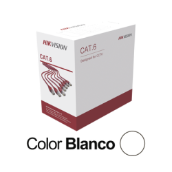 Bobina de Cable UTP 305 Metros (1000 Pies) / Cat 6 (24 AWG) / Color Blanco / PVC (CM) / Uso en Interior / CCA (Cobre con Alumini