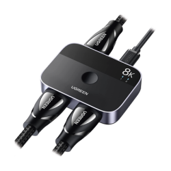 Conmutador HDMI 2.1 8K @60Hz | HDMI Splitter 2 Entradas a 1 Salida | Soporta 4K @120Hz 1080P @240Hz 3D | HDR Dolby | Alta Veloci