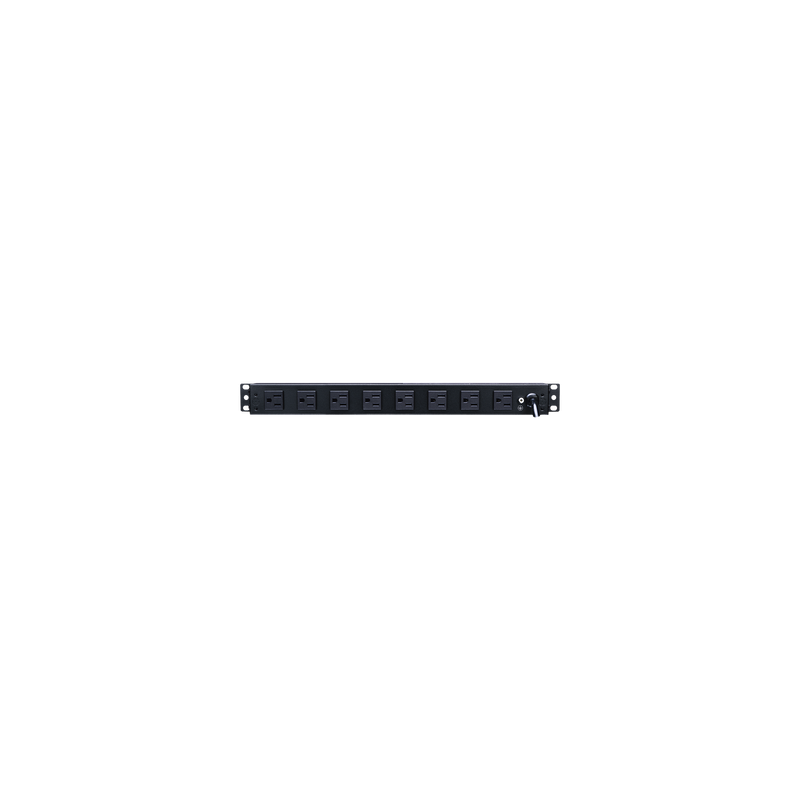 PDU Básico Para Distribución de Energía, Con 8 Tomas NEMA 5-15R Traseras y 2 Tomas 5-15R Frontales, 1UR, 15 Amp, 120 Vca