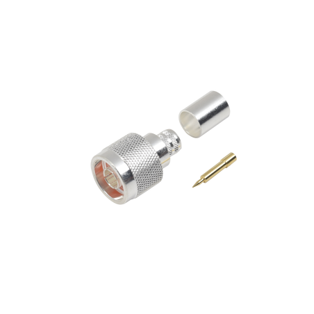 Conector N Macho de Anillo plegable para cables LMR-400, 9913, CNT-400, RG8/U-SYS, RFLASH-1113, 8214.