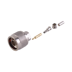 Conector N Macho de anillo plegable para cable RG-174/U, BELDEN 8216.