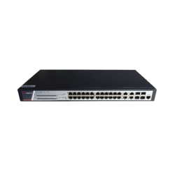 Switch Gigabit PoE+ / Administrable / 24 Puertos 1000 Mbps PoE+ / 4 Puertos 1000 Mbps + 4 Puertos SFP de Uplink / 370 Watts / So