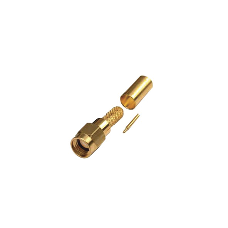 Conector SMA Macho de Anillo Plegable para Cables RG-142/U, LMR-195, Oro/Oro/Teflón.