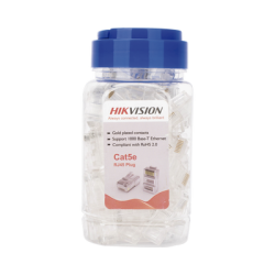 Bote con 100 Piezas de Plug Modular RJ45 / Cat 5e / Chapado en Oro a 30 Micras / Sin Blindaje / Fácil Instalación / Uso Interi