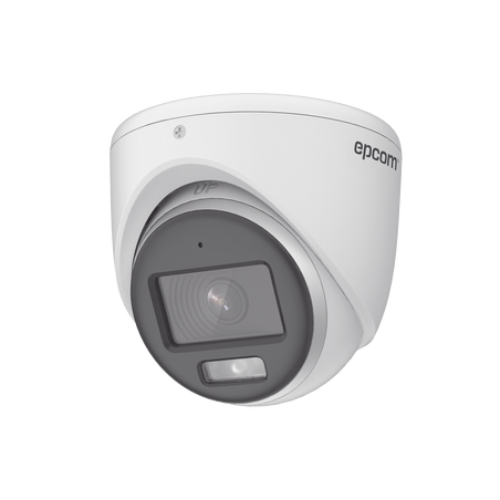 Turret TURBOHD 2 Megapixeles (1080p) / Imagen a color 24/7 / Lente 2.8 mm / METAL / Luz Blanca 20 mts / Exterior IP67 / TVI-AHD-