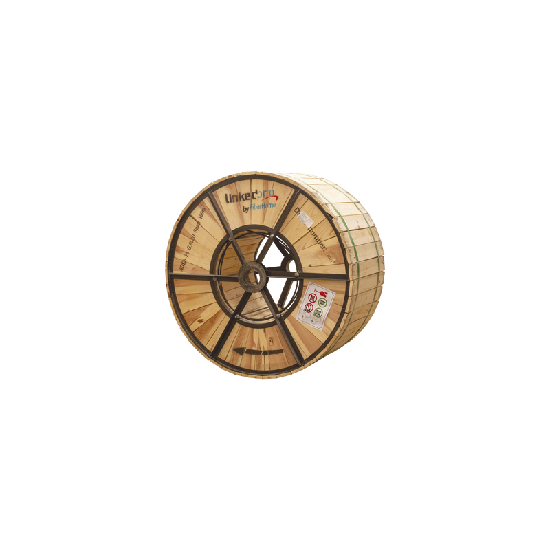 Carrete de 4 Kilómetros de Fibra Óptica Aérea (ADSS) G.652D Armada Anti Roedor, Dieléctrica, Monomodo 24 Hilos, Span 200 (Pa