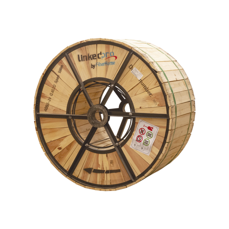 Carrete de 4 Kilómetros de Fibra Óptica Aérea (ADSS) G.652D Armada Anti Roedor, Dieléctrica, Monomodo 24 Hilos, Span 200 (Pa